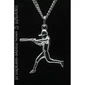 MOOYE ® - Collectie Zilveren Honkbal slagman ketting hanger