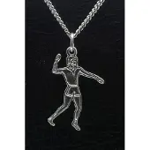 MOOYE ® - Collectie Zilveren Kaatser man vlak ketting hanger