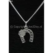 MOOYE ® - Collectie Zilveren Hoef rozet ketting hanger