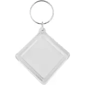 Combicraft Plexiglas sleutelhanger blanco ruit klein 48x48mm - 25 stuks