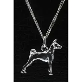 MOOYE ® - Collectie Zilveren Basenji ketting hanger - groot