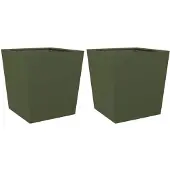 vidaXL Plantenbakken 2 st 50x50x50 cm staal olijfgroen