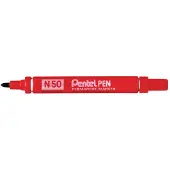 Pentel N 50 permanente marker Kogelpunt Rood 12 stuk(s)