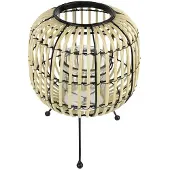 Spiru Windlicht van Metaal en Hout op Driepoot Naturel-Zwart (30 cm)