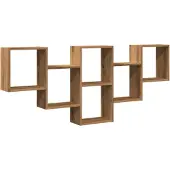 vidaXL Wandschap 159x18x66 cm bewerkt hout artisanaal eikenkleurig