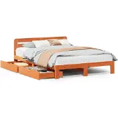 vidaXL Bedframe zonder matras massief grenenhout wasbruin 160x200 cm