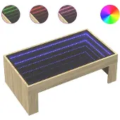 vidaXL Salontafel met Infinity LED 90x50x30 cm sonoma eikenkleurig
