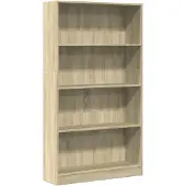 vidaXL Boekenkast 80x24x143 cm bewerkt hout sonoma eikenkleurig
