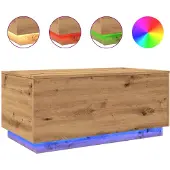 vidaXL Salontafel met LED-verlichting 90x50x40cm artisanaal eikenkleur