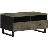vidaXL Salontafel 80x54x40 cm massief mangohout zwart