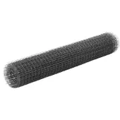 vidaXL Draadhek van staal met PVC-coating, 10x1 meter, grijs