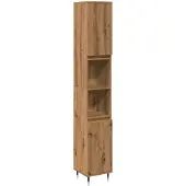 vidaXL Badmeubel Artisan-Eikenhout, 30x30x190 cm, houtvezel