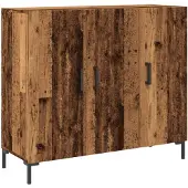 vidaXL Dressoir 90x34x80 cm bewerkt hout oud houtkleurig