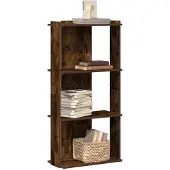 vidaXL Boekenkast 3-laags 60x30x120 cm bewerkt hout gerookt eikenkleur