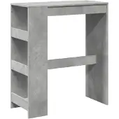 vidaXL Bartafel met rekken 90x40x103,5 cm bewerkt hout betongrijs