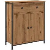 vidaXL Dressoir 70x30x80 cm bewerkt hout artisanaal eikenkleur