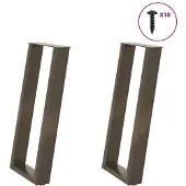 vidaXL Console tafelpoten 2st U-vormig 28x(72-73)cm staal naturel