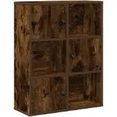 vidaXL Boekenkast 60x24x76,5 cm bewerkt hout gerookt eikenkleurig