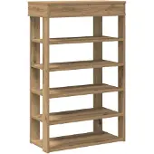 vidaXL Schoenenrek 60x30x98 cm bewerkt hout artisanaal eikenkleur