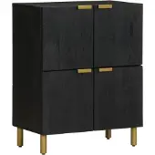 vidaXL Dressoir 60x33x75 cm bewerkt hout zwart