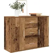 vidaXL - Dressoir - 90x29,5x65 - cm - bewerkt - hout - oud - houtkleurig