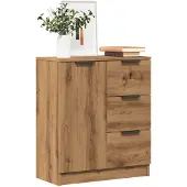 vidaXL Dressoir 60x30x70 cm bewerkt hout artisan eikenkleurig