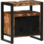 vidaXL Badkamerkast 38x33x160 cm massief recycled hout