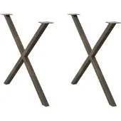 vidaXL Eettafelpoten 2 st X-vormig 90x(72-73) cm staal naturel
