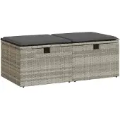 vidaXL 2-delige Loungeset met kussens poly rattan acacia lichtgrijs
