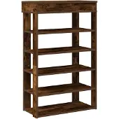 vidaXL Schoenenrek 60x30x98 cm bewerkt hout gerookt eikenkleurig