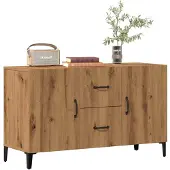 vidaXL Dressoir 100x36x60 cm bewerkt hout artisanaal eikenkleurig