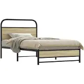 vidaXL Bedframe zonder matras bewerkt hout sonoma eikenkleur 100x200cm