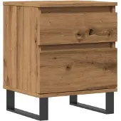 vidaXL Nachtkastje 40x35x50 cm bewerkt hout artisanaal eikenkleur