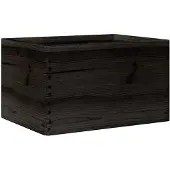 vidaXL Houten kist met handvatten 40x30x23 cm massief grenenhout zwart