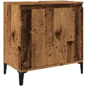 vidaXL Wastafelkast 58x33x60 cm bewerkt hout oud houtkleurig