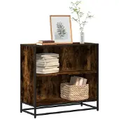 vidaXL Boekenkast 80,5x35x76 cm bewerkt hout gerookt eikenkleurig