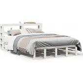 vidaXL Bedframe zonder matras massief grenenhout wit 120x190 cm