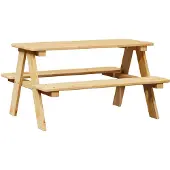 vidaXL Kindertafel met banken 90x79,5x50 cm massief hout