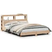 vidaXL Bedframe zonder matras massief grenenhout 120x190 cm