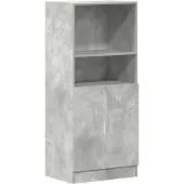 vidaXL Keukenkast 57x41,5x131,5 cm bewerkt hout betongrijs