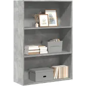 vidaXL Boekenkast 80x30x114 cm bewerkt hout betongrijs