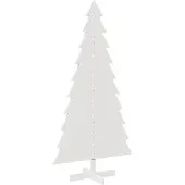 vidaXL Kerstdecoratie kerstboom 180 cm massief grenenhout wit