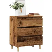 vidaXL Dressoir 60x35x70 cm bewerkt hout oud houtkleurig