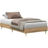vidaXL Bedframe zonder matras spaanplaat artisanaal eikenkleurig