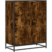 vidaXL Schoenenkast 75x38x97,5 cm bewerkt hout en metaal gerookt eiken