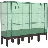vidaXL Plantenbak verhoogd met kashoes 160x40x140 cm rattanlook