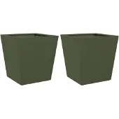vidaXL Plantenbakken 2 st 40x40x40 cm staal olijfgroen