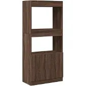 vidaXL Hoge kast 63x33x140 cm bewerkt hout bruin eikenkleurig
