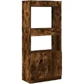 vidaXL Hoge kast 63x33x140 cm bewerkt hout gerookt eikenkleurig