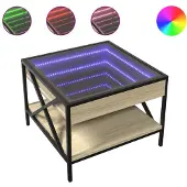 vidaXL Salontafel met Infinity LED 50x50x38 cm sonoma eikenkleurig